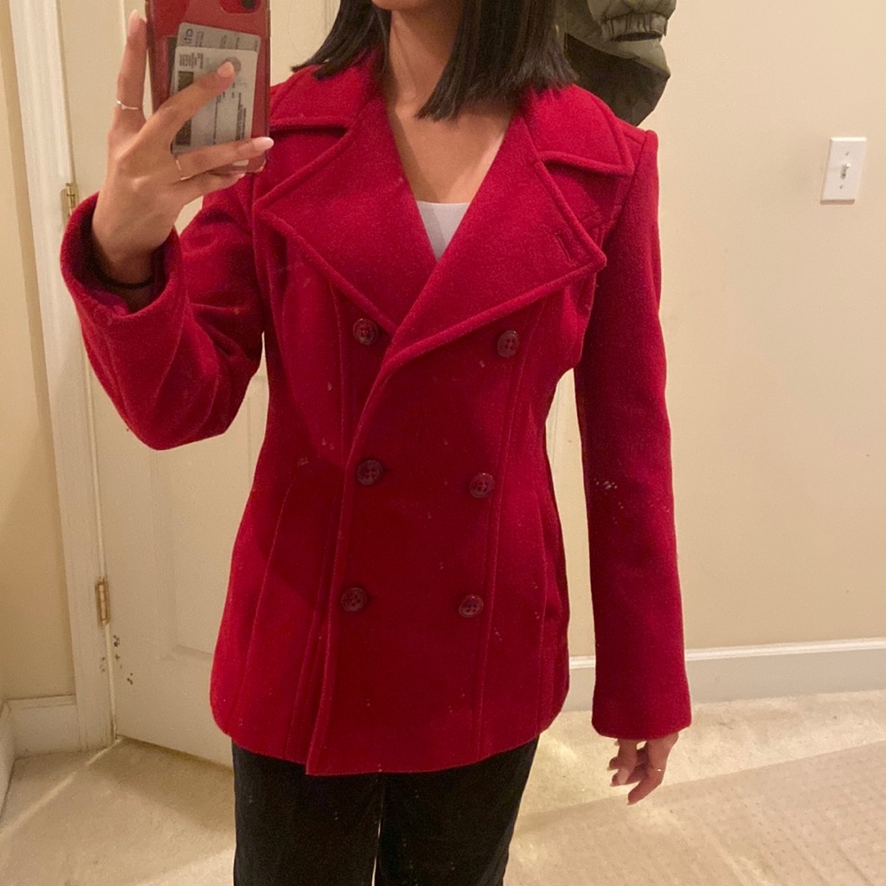 Red Double Breasted Coat